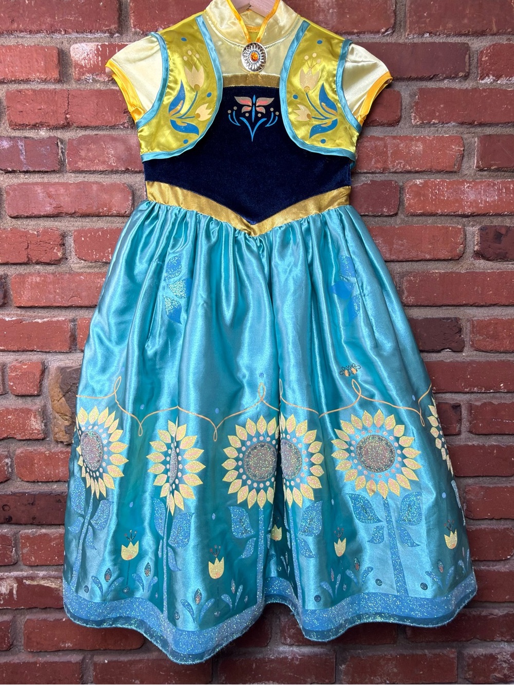 Disney Store Princess Anna Dress Up Girls Size 7-8 Halloween Costume FLAWED